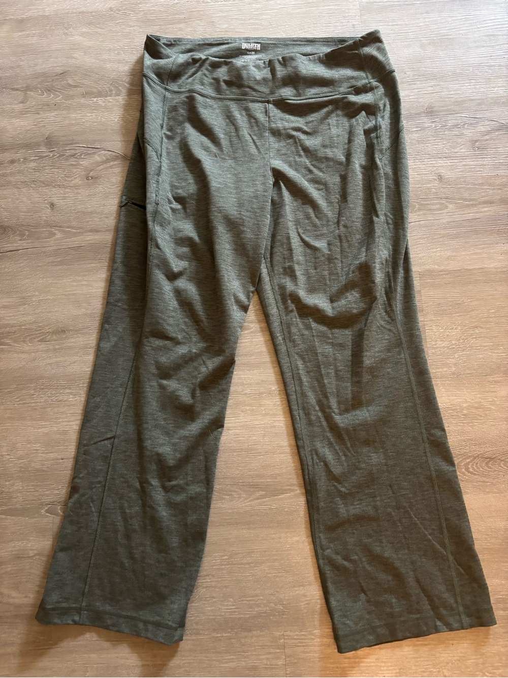 Olive Green Wide-Leg Yoga Pants
